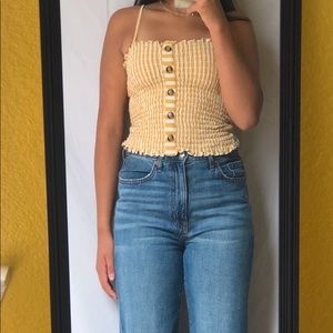 American eagle teal low tank top